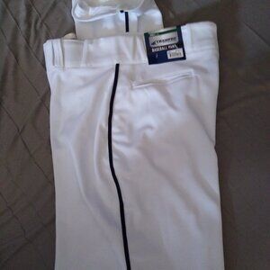 Champo Men's L baseball pant white w/navy piping